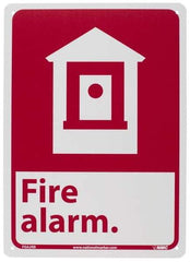 NMC - Fire Alarm, Plastic Fire Sign - 10" Wide x 14" High - USA Tool & Supply