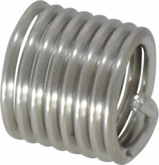 Recoil - M8x1.25 Metric Coarse, 12mm OAL, Free Running Helical Insert - 7-3/8 Free Coils, Tanged, Stainless Steel, Bright Finish, 1-1/2D Insert Length - USA Tool & Supply