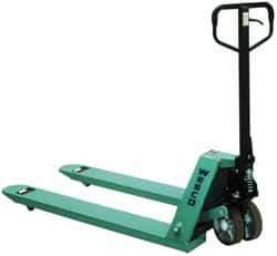 Wesco Industrial Products - 4,400 Lb Capacity, 6-1/2" Lift Economy Low-Profile Pallet Truck - 2-1/8" Min Lift Height, 48" Fork Length x 27" Fork Width, 27" Overall Width - USA Tool & Supply