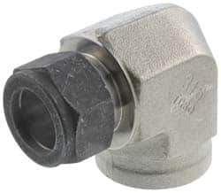 Parker - 3/4" OD, Stainless Steel Female Elbow - 1-3/8" Hex, Comp x FNPT Ends - USA Tool & Supply