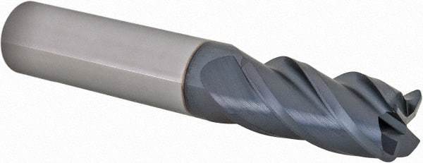 Iscar - 1/2", 4 Flute, Single End, Solid Carbide, 0.06" Corner Radius End Mill - 3" OAL, 38° Helix, Right Hand Flute, 1" LOC, Right Hand Cut - USA Tool & Supply