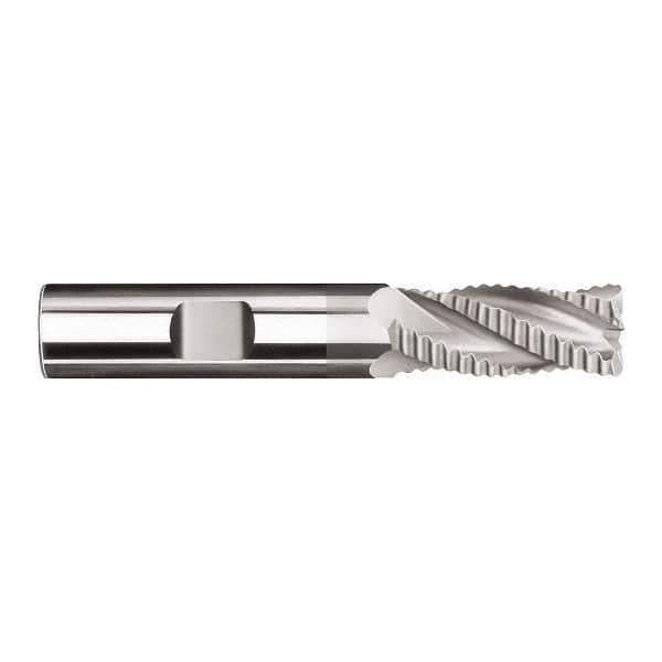 SGS - 20mm Diam, 38mm LOC, 4 Flute Solid Carbide 1.52mm Corner Radius Roughing End Mill - TiN Finish, 104mm OAL, 20mm Shank Diam, Single End, Centercutting, 30° Helix - USA Tool & Supply