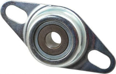 Value Collection - 1/2" ID, 1.126" OAL x 4" OAH 2-Bolt Flange - 1,060 Lb Static Cap, 2,110 Lb Dyn Cap, 3" Btw Mnt Hole Ctrs, Stamped Steel Rubber Mount - USA Tool & Supply