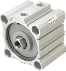 SMC PNEUMATICS - 1" Stroke x 3-1/4" Bore Double Acting Air Cylinder - 3/8 Port, 5/8-18 Rod Thread, 145 Max psi, 15 to 160°F - USA Tool & Supply