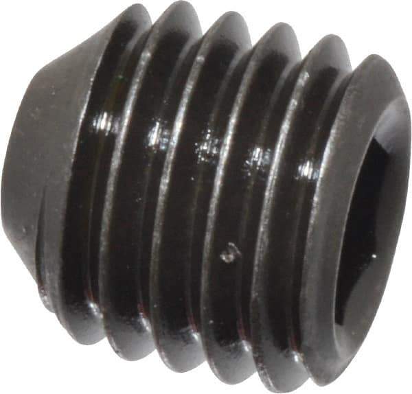 Value Collection - 1/4-28 UNF, 1/4" OAL, Cup Point Set Screw - Grade 8 Alloy Steel, 1/8" Key - USA Tool & Supply