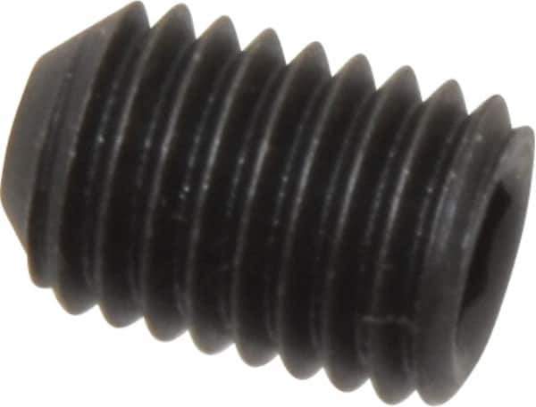 Value Collection - 1/4-28 UNF, 3/8" OAL, Cup Point Set Screw - Grade 8 Alloy Steel, 1/8" Key - USA Tool & Supply