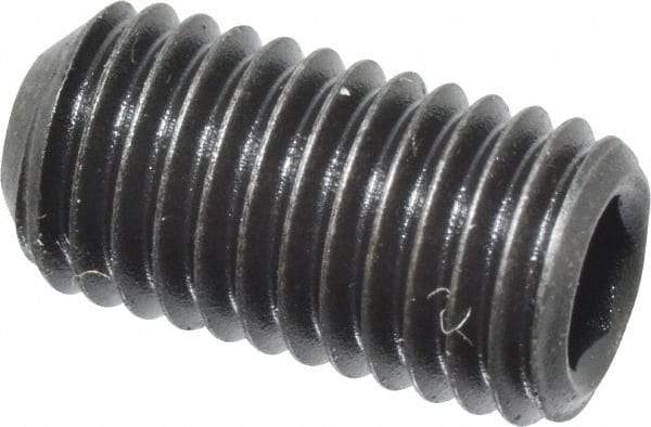 Value Collection - 1/4-28 UNF, 1/2" OAL, Cup Point Set Screw - Grade 8 Alloy Steel, 1/8" Key - USA Tool & Supply