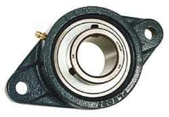 Value Collection - 1-1/8" ID, 3-5/32" OAW x 5-13/16" OAL x 3-5/32" OAH 2-Bolt High Temperature Flange Bearing - 2,500 Lb Static Cap, 4,300 Lb Dyn Cap, 4.594" Btw Mnt Hole Ctrs, 45/64" Base-to-Ctr Ht, Cast Iron - USA Tool & Supply