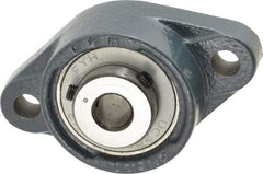 Value Collection - 1/2" ID, 2-7/32" OAW x 3-7/8" OAL x 2-7/32" OAH 2-Bolt High Temperature Flange Bearing - 1,650 Lb Static Cap, 2,830 Lb Dyn Cap, 3" Btw Mnt Hole Ctrs, 19/32" Base-to-Ctr Ht, Cast Iron - USA Tool & Supply