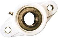 Value Collection - 1-3/8" ID, 1-3/4" OAL x 6-11/32" OAH 2-Bolt Flange Mounted Bearing - 3,462 Lb Static Cap, 5,777 Lb Dyn Cap, 5-1/8" Btw Mnt Hole Ctrs, SS Thermoplastic - USA Tool & Supply