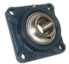 Value Collection - 5/8" ID, 3-3/8" OAW x 3-3/8" OAL x 3-3/8" OAH 4-Bolt High Temperature Flange Bearing - 1,650 Lb Static Cap, 2,830 Lb Dyn Cap, 2-1/2" Btw Mnt Hole Ctrs, 19/32" Base-to-Ctr Ht, Cast Iron - USA Tool & Supply