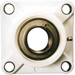 Value Collection - 1-7/16" ID, 1-3/4" OAL x 4-19/32" OAH 4-Bolt Flange Mounted Bearing - 3,462 Lb Static Cap, 5,777 Lb Dyn Cap, 3-5/8" Btw Mnt Hole Ctrs, SS Thermoplastic - USA Tool & Supply