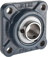 Value Collection - 1" ID, 3-3/4" OAW x 3-3/4" OAL x 3-3/4" OAH 4-Bolt High Temperature Flange Bearing - 1,740 Lb Static Cap, 3,100 Lb Dyn Cap, 2-3/4" Btw Mnt Hole Ctrs, 5/8" Base-to-Ctr Ht, Cast Iron - USA Tool & Supply