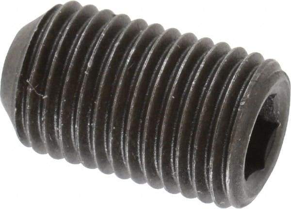 Value Collection - 3/8-24 UNF, 5/8" OAL, Cup Point Set Screw - Grade 8 Alloy Steel, 3/16" Key - USA Tool & Supply