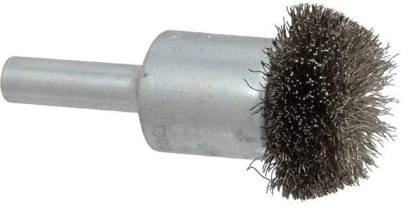 Anderson - 1" Brush Diam, Crimped, Flared End Brush - 1/4" Diam Shank, 25,000 Max RPM - USA Tool & Supply