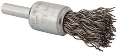 Anderson - 1/2" Brush Diam, Crimped, End Brush - 1/4" Diam Shank, 25,000 Max RPM - USA Tool & Supply