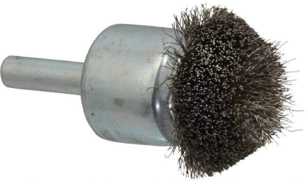 Anderson - 1-1/4" Brush Diam, Crimped, Flared End Brush - 1/4" Diam Shank, 20,000 Max RPM - USA Tool & Supply