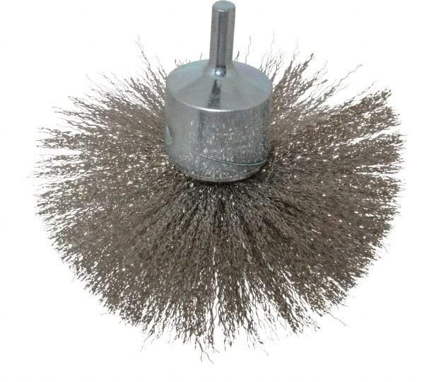 Anderson - 4" Brush Diam, Crimped, Flared End Brush - 1/4" Diam Shank, 15,000 Max RPM - USA Tool & Supply