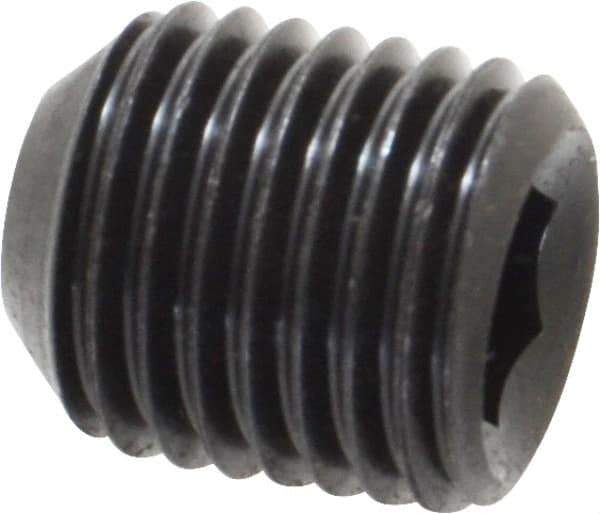 Value Collection - 7/16-20 UNF, 1/2" OAL, Cup Point Set Screw - Grade 8 Alloy Steel, 7/32" Key - USA Tool & Supply