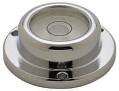 Geier & Bluhm, Inc. - 1-7/16 Inch Base Diameter x 0.52 Inch Overall Height, 1 Circle, Brass Bull's Eye Circular Level - 0.315 Inch Vial Diameter, 3/4 Inch Inner Diameter, 0.12 Inch Mounting Hole Diameter, 0.1 Inch Sensitivity, -40 to 165°F - USA Tool & Supply