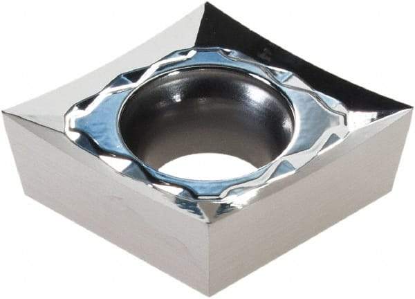 Iscar - CCGT3-0.004 AS Grade IC20 Carbide Turning Insert - Uncoated, 80° Diamond, 3/8" Inscr Circle, 5/32" Thick, 0.0039" Corner Radius - USA Tool & Supply