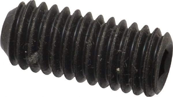 Value Collection - 7/16-14 UNC, 1" OAL, Cup Point Set Screw - Grade 8 Alloy Steel, 7/32" Key - USA Tool & Supply