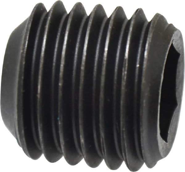 Value Collection - 1-8 UNC, 1" OAL, Cup Point Set Screw - Grade 8 Alloy Steel, 9/16" Key - USA Tool & Supply