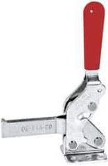 De-Sta-Co - 1,000 Lb Holding Capacity, Vertical Handle, Manual Hold Down Toggle Clamp - 64° Handle Movement, 76° Bar Opening, Solid Bar, Flanged Base, Electro-Plated Zinc, Carbon Steel - USA Tool & Supply