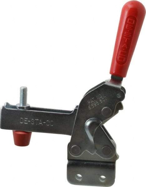 De-Sta-Co - 1,400 Lb Holding Capacity, Vertical Handle, Manual Hold Down Toggle Clamp - 66° Handle Movement, 78° Bar Opening, U-Bar, Straight Base, Electro-Plated Zinc, Carbon Steel - USA Tool & Supply