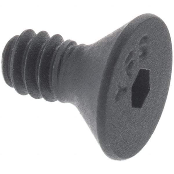 Value Collection - #5-40 UNC Hex Socket Drive, 82° Flat Screw - Alloy Steel, Black Oxide Finish, Partially Threaded, 1-1/4" OAL - USA Tool & Supply