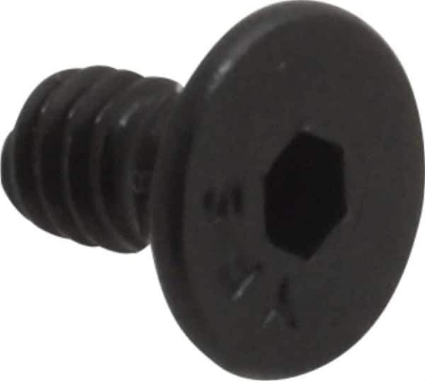 Value Collection - #5-40 UNC Hex Socket Drive, 82° Flat Screw - Alloy Steel, Black Oxide Finish, Fully Threaded, 1/4" OAL - USA Tool & Supply