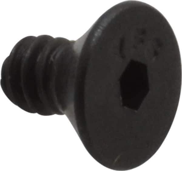 Value Collection - #6-32 UNC Hex Socket Drive, 82° Flat Screw - Alloy Steel, Black Oxide Finish, Fully Threaded, 1/4" OAL - USA Tool & Supply