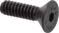 Value Collection - #6-32 UNC Hex Socket Drive, 82° Flat Screw - Alloy Steel, Black Oxide Finish, Fully Threaded, 1/2" OAL - USA Tool & Supply