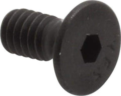 Value Collection - #8-32 UNC Hex Socket Drive, 82° Flat Screw - Alloy Steel, Black Oxide Finish, Fully Threaded, 3/8" OAL - USA Tool & Supply