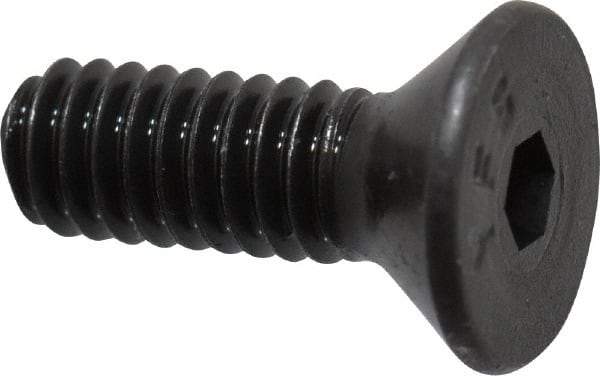 Value Collection - #8-32 UNC Hex Socket Drive, 82° Flat Screw - Alloy Steel, Black Oxide Finish, Fully Threaded, 1/2" OAL - USA Tool & Supply