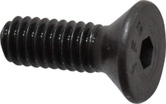Value Collection - #8-32 UNC Hex Socket Drive, 82° Flat Screw - Alloy Steel, Black Oxide Finish, Fully Threaded, 1/2" OAL - USA Tool & Supply