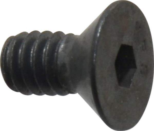 Value Collection - 1/4-20 UNC Hex Socket Drive, 82° Flat Screw - Alloy Steel, Black Oxide Finish, Fully Threaded, 1/2" OAL - USA Tool & Supply