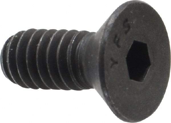 Value Collection - 1/4-20 UNC Hex Socket Drive, 82° Flat Screw - Alloy Steel, Black Oxide Finish, Fully Threaded, 5/8" OAL - USA Tool & Supply
