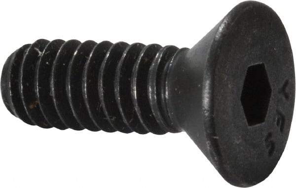 Value Collection - 1/4-20 UNC Hex Socket Drive, 82° Flat Screw - Alloy Steel, Black Oxide Finish, Fully Threaded, 3/4" OAL - USA Tool & Supply