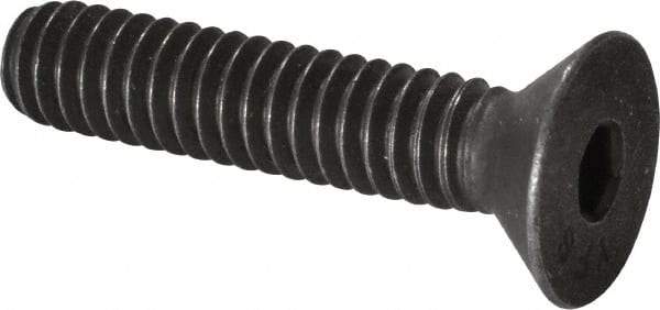 Value Collection - 1/4-20 UNC Hex Socket Drive, 82° Flat Screw - Alloy Steel, Black Oxide Finish, Fully Threaded, 1-1/4" OAL - USA Tool & Supply