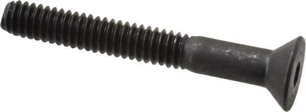 Value Collection - 1/4-20 UNC Hex Socket Drive, 82° Flat Screw - Alloy Steel, Black Oxide Finish, Partially Threaded, 2" OAL - USA Tool & Supply