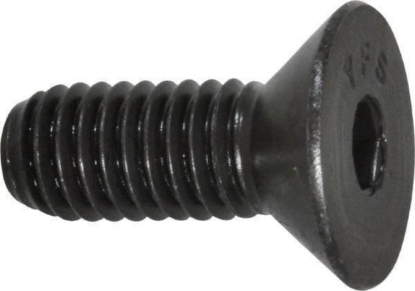 Value Collection - 3/8-16 UNC Hex Socket Drive, 82° Flat Screw - Alloy Steel, Black Oxide Finish, Fully Threaded, 1" OAL - USA Tool & Supply