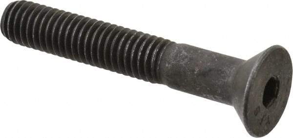 Value Collection - 3/8-16 UNC Hex Socket Drive, 82° Flat Screw - Alloy Steel, Black Oxide Finish, Partially Threaded, 2-1/2" OAL - USA Tool & Supply