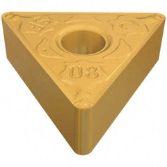 Iscar - TNMG332 SF Grade IC530N Cermet Turning Insert - TiCN/TiN Finish, 60° Triangle, 3/8" Inscr Circle, 3/16" Thick, 1/32" Corner Radius - USA Tool & Supply