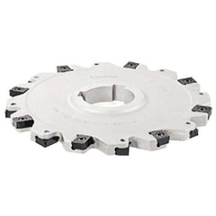 Iscar - Arbor Hole Connection, 1.06" Depth of Cut, 4" Cutter Diam, 1-1/4" Hole Diam, 5 Tooth Indexable Slotting Cutter - SDN-LN12 Toolholder, LNET Insert - USA Tool & Supply