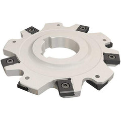 Iscar - Arbor Hole Connection, 0.6693" Depth of Cut, 80mm Cutter Diam, 1-1/16" Hole Diam, 8 Tooth Indexable Slotting Cutter - SDN-LN12 Toolholder, LNET Insert - USA Tool & Supply