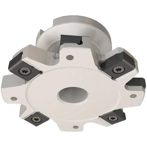 Iscar - Shell Mount B Connection, 1.41" Depth of Cut, 5" Cutter Diam, 1-1/4" Hole Diam, 6 Tooth Indexable Slotting Cutter - FDN-LN12 Toolholder, LNET Insert - USA Tool & Supply