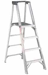 Made in USA - 4 Steps, 10 Ft. High, Type IAA Rating, Aluminum Platform - USA Tool & Supply