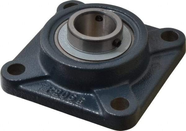 Value Collection - 1-1/8" ID, 4-1/4" OAW x 4-1/4" OAL x 4-1/4" OAH 4-Bolt High Temperature Flange Bearing - 2,500 Lb Static Cap, 4,300 Lb Dyn Cap, 3-1/4" Btw Mnt Hole Ctrs, 45/64" Base-to-Ctr Ht, Cast Iron - USA Tool & Supply