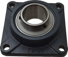 Value Collection - 2-7/16" ID, 6-7/8" OAW x 6-7/8" OAL x 6-7/8" OAH 4-Bolt High Temperature Flange Bearing - 7,970 Lb Static Cap, 11,550 Lb Dyn Cap, 5-5/8" Btw Mnt Hole Ctrs, 1-9/64" Base-to-Ctr Ht, Cast Iron - USA Tool & Supply